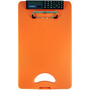 Saunders DeskMate II with Calculator, 0.5" Clip Capacity, Holds 8.5 x 11 Sheets, Hi-Vis Orange View Product Image