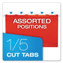 Pendaflex Extra Capacity Reinforced Hanging File Folders with Box Bottom, 2" Capacity, Legal Size, 1/5-Cut Tabs, Red, 25/Box View Product Image