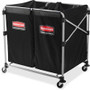 Rubbermaid Commercial Collapsible X-Cart - 220 lb Load Capacity - 35.70" Length x 24.10" Width x 34.60" Height - Stainless Steel Frame - Black Product Image 
