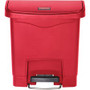 Rubbermaid Commercial 4G Slim Jim Front Step Container - Step-on Opening - 4 gal Capacity - Rectangular - Manual - Durable, Foot Pedal, Easy to Clean, Hinged, Fire-Safe, Chemical Resistant Product Image 