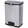 Rubbermaid Commercial Slim Jim Metal 24G End Step Can - 24 gal Capacity - 31.8" Height x 16.2" Width - Poly, Stainless Steel - Black Product Image 