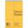 National Standard Spiral Steno Pad, Gregg Rule, Brown Cover, 80 Eye-Ease Green 6 x 9 Sheets (RED36746) View Product Image