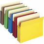 Smead Straight Tab Cut Letter Recycled File Pocket - 8 1/2" x 11" - 3 1/2" Expansion - Top Tab Location - Yellow, Green, Red, Blue, Redrope - Tear Resistant Product Image 