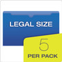 Pendaflex Poly File Jackets, Straight Tab, Legal Size, Assorted Colors, 5/Pack (PFX50993) View Product Image