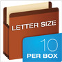 Pendaflex Premium Reinforced Expanding File Pockets, 3.5" Expansion, Letter Size, Red Fiber, 10/Box View Product Image