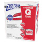 Ziploc Double Zipper Storage Bags, 1 qt, 1.75 mil, 7" x 7.75", Clear, 500/Box (SJN682256) View Product Image
