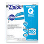 Ziploc Double Zipper Freezer Bags, 1 qt, 2.7 mil, 7" x 7.75", Clear, 300/Carton (SJN696187) View Product Image