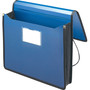 Smead Poly Premium Wallets, 5.25" Expansion, 1 Section, Elastic Cord Closure, Letter Size, Navy Blue View Product Image