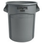 Rubbermaid Commercial Vented Round Brute Container, 20 gal, Plastic, Gray (RCP262000GRA) View Product Image