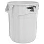 Rubbermaid Commercial Vented Round Brute Container, 20 gal, Plastic, White View Product Image