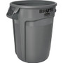 Rubbermaid Commercial Brute 32-Gallon Vented Container - 32 gal Capacity - Round - Handle, Heavy Duty, Reinforced, UV Coated, Damage Resistant, Warp Resistant, Tear Resistant, Crush Resistant - 27.3" Height x 21.9" Diameter - Plastic Product Image 