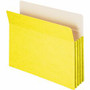 Smead Straight Tab Cut Letter Recycled File Pocket - 8 1/2" x 11" - 3 1/2" Expansion - Top Tab Location - Card Stock - Yellow Product Image 