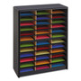 Safco Steel/Fiberboard Literature Sorter, 36 Compartments, 32.25 x 13.5 x 38, Black (SAF7121BL) Product Image 