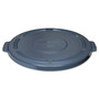 Rubbermaid Commercial BRUTE Self-Draining Flat Top Lids, 24.5" Diameter x 1.5h, Gray View Product Image