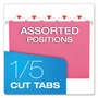 Pendaflex Colored Hanging Folders, Letter Size, 1/5-Cut Tabs, Pink, 25/Box View Product Image