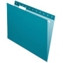 Pendaflex Essentials 1/5 Tab Cut Letter Recycled Hanging Folder - 8 1/2" x 11" - Teal - 100% Recycled Product Image 