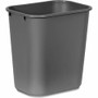 Rubbermaid Commercial 28 QT Medium Deskside Wastebasket - 7 gal Capacity - Rectangular - Durable, Dent Resistant, Rust Resistant, Easy to Clean - 15" Height x 10.5" Width x 14.5" Depth - Plastic - (RCP295600GY) Product Image 