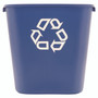 Rubbermaid Commercial Deskside Recycling Container, Medium, 28.13 qt, Plastic, Blue View Product Image