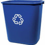 Rubbermaid Commercial Deskside Recycling Container - 7.03 gal Capacity - Rectangular - 15" Height x 14" Depth - Blue Product Image 