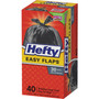 Hefty Easy Flaps Trash Bags, Tie-Flap, 30 gal, 0.85 mil, 30" x 33", Black, 40/Box View Product Image
