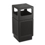 Safco Canmeleon Recessed Panel Receptacles, Side-Open, 38 gal, Polyethylene, Black (SAF9476BL) Product Image 