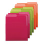 Smead Organized Up Heavyweight Vertical File Folders, 1/2-Cut Tabs, Letter Size, Assorted: Fuchsia/Orange/Peridot Green, 6/Pack View Product Image