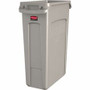 Rubbermaid Commercial Slim Jim 23-Gallon Vented Waste Container - 23 gal Capacity - Rectangular - Durable, Handle - 30" Height x 11" Width x 22" Depth - Beige Product Image 