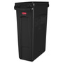 Rubbermaid Commercial Slim Jim with Venting Channels, 23 gal, Plastic, Black View Product Image