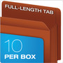 Pendaflex Heavy-Duty End Tab File Pockets, 5.25" Expansion, Letter Size, Red Fiber, 10/Box View Product Image