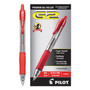 Pilot G2 Premium Gel Pen, Retractable, Extra-Fine 0.38 mm, Red Ink, Smoke/Red Barrel View Product Image