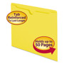 Smead Colored Straight Tab Cut Letter Recycled File Jacket - 8 1/2" x 11" - 11 pt. - 2 Plys - Yellow - Slip Resistant, Reinforced Tab Product Image 
