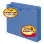 Smead Colored File Jackets with Reinforced Double-Ply Tab, Straight Tab, Letter Size, Blue, 50/Box View Product Image