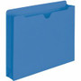 Smead Colored Straight Tab Cut Letter Recycled File Jacket - 8 1/2" x 11" - 2" Expansion - 11 pt. - 2 Plys - Blue Product Image 