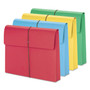 Smead Expanding Wallet with Elastic Cord, 2" Expansion, 1 Section, Elastic Cord Closure, Letter Size, Assorted Colors, 50/Box View Product Image