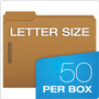 Pendaflex Kraft Fastener Folders, 1/3-Cut Tabs, 2 Fasteners, Letter Size, Kraft Exterior, 50/Box View Product Image