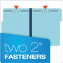 Pendaflex Heavy-Duty Pressboard Folders with Embossed Fasteners, 1/3-Cut Tabs, 1" Expansion, 2 Fasteners, Letter Size, Blue, 25/Box View Product Image
