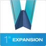 Pendaflex Heavy-Duty Pressboard Folders with Embossed Fasteners, 1/3-Cut Tabs, 1" Expansion, 2 Fasteners, Letter Size, Blue, 25/Box View Product Image