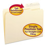 Smead Reinforced Guide Height File Folders, 2/5-Cut Printed Tabs: Right Position, Letter Size, 0.75" Expansion, Manila, 100/Box View Product Image