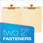 Pendaflex Manila End Tab Expanding Fastener Folders, 2-Ply Tabs, 0.75" Expansion, 2 Fasteners, Letter Size, Manila Exterior, 50/Box View Product Image