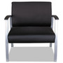 Alera metaLounge Series Bariatric Guest Chair, 30.51" x 26.96" x 33.46", Black Seat, Black Back, Silver Base View Product Image