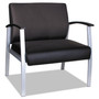 Alera metaLounge Series Bariatric Guest Chair, 30.51" x 26.96" x 33.46", Black Seat, Black Back, Silver Base View Product Image
