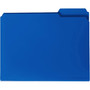 Smead Top Tab Poly Colored File Folders, 1/3-Cut Tabs: Assorted, Letter Size, 0.75" Expansion, Blue, 24/Box View Product Image