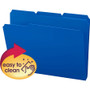Smead Top Tab Poly Colored File Folders, 1/3-Cut Tabs: Assorted, Letter Size, 0.75" Expansion, Blue, 24/Box View Product Image