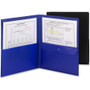 Smead Poly Two-Pocket Folder with Security Pocket, 11 x 8 1/2, Blue, 5/Pack (SMD87701) View Product Image