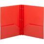 Smead Poly Two-Pocket Folder with Fasteners, 180-Sheet Capacity, 11 x 8.5, Red, 25/Box View Product Image