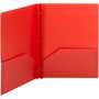 Smead Poly Two-Pocket Folder with Fasteners, 180-Sheet Capacity, 11 x 8.5, Red, 25/Box View Product Image