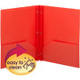 Smead Poly Two-Pocket Folder with Fasteners, 180-Sheet Capacity, 11 x 8.5, Red, 25/Box (SMD87727) View Product Image