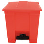 Rubbermaid Commercial Indoor Utility Step-On Waste Container, 8 gal, Plastic, Red View Product Image