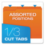 Pendaflex Double-Ply Reinforced Top Tab Colored File Folders, 1/3-Cut Tabs: Assorted, Letter Size, 0.75" Expansion, Orange, 100/Box View Product Image