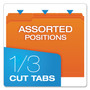 Pendaflex Double-Ply Reinforced Top Tab Colored File Folders, 1/3-Cut Tabs: Assorted, Letter Size, 0.75" Expansion, Orange, 100/Box View Product Image